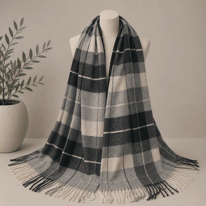 Hovedbilde RE-L54 Skjerf mellomtykk viscose - sort