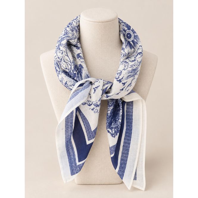 Hovedbilde F28-51 Lite skjerf viscose  - marine blå