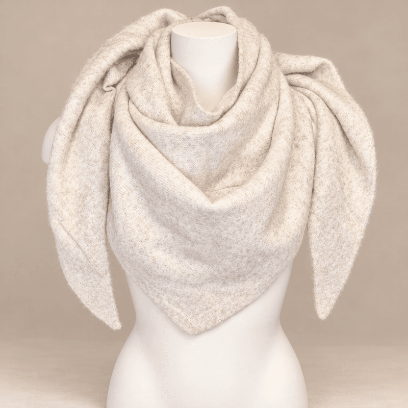 Trekantskjerf ullmix - beige