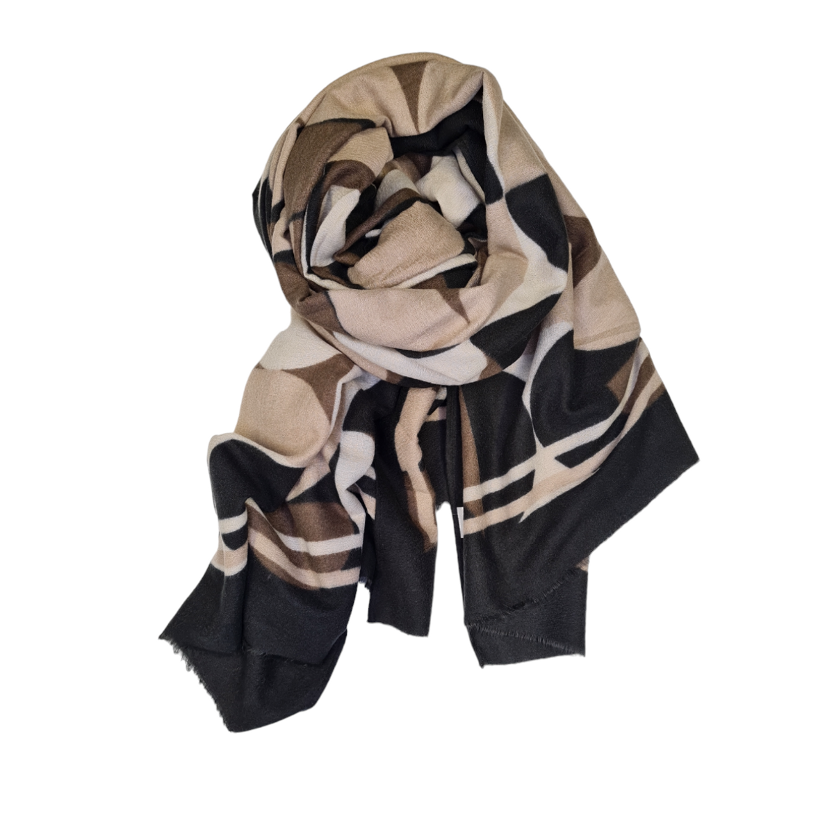 1795 Skjerf mellomtykk - sort/beige