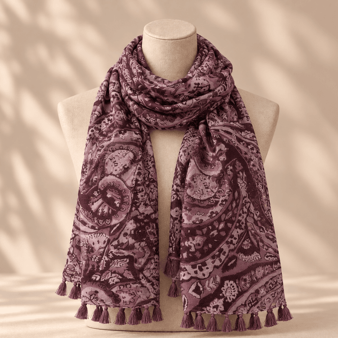 Hovedbilde FA3773 Skjerf viscose - burgunder