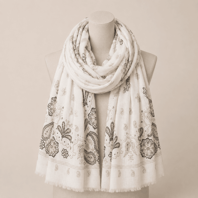 C311 Skjerf viscose  - offwhite