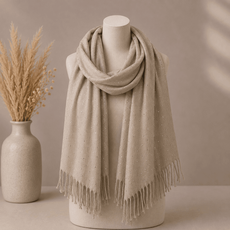 RE-X15 Skjerf mellomtykk viscose - beige
