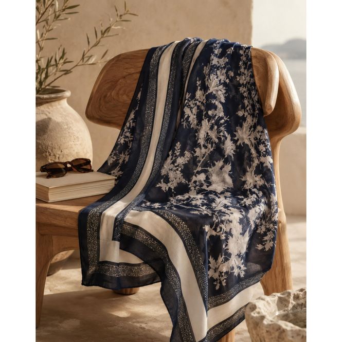 Hovedbilde FA5268 Skjerf viscose  - marine blå