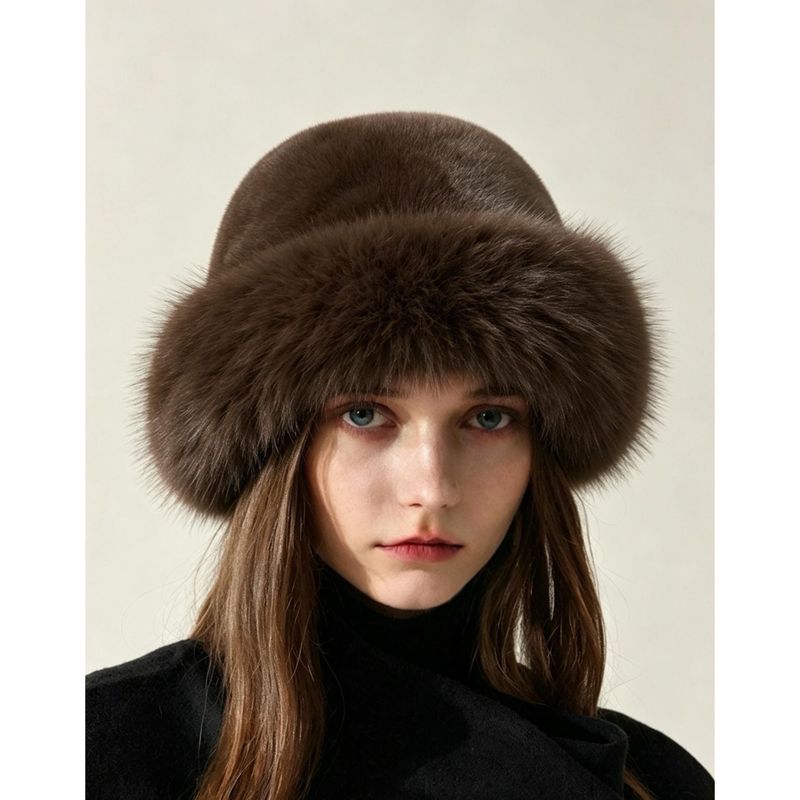 Y120 Lue/hatt fuskepels - brun