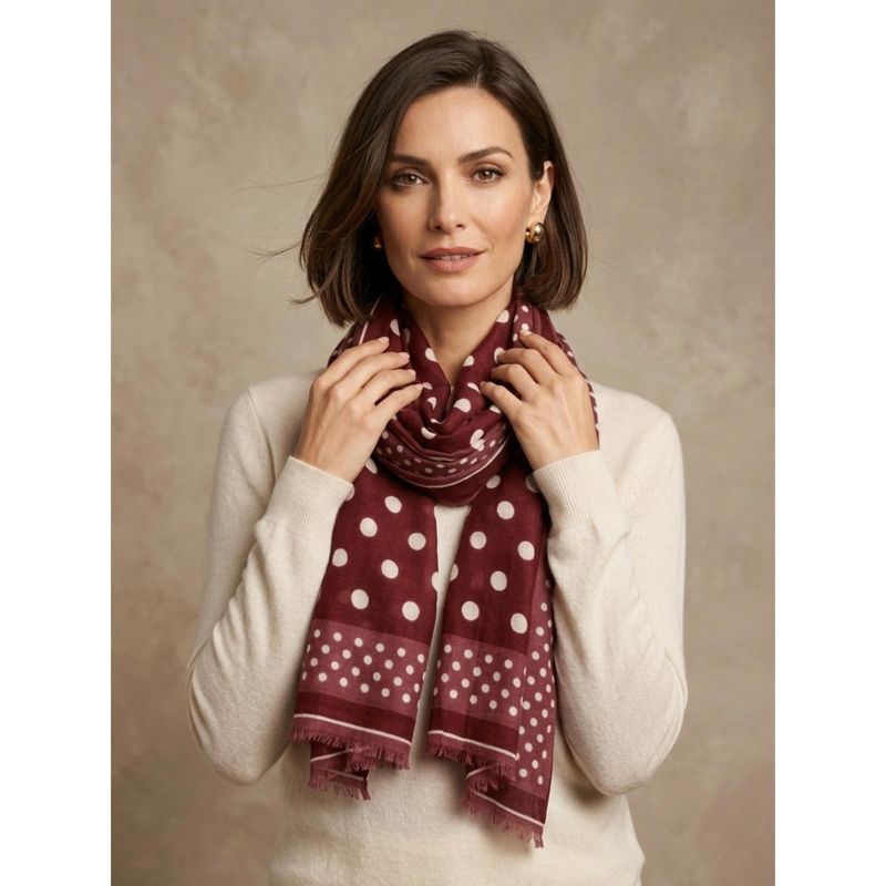 C304 Skjerf viscose  - burgunder