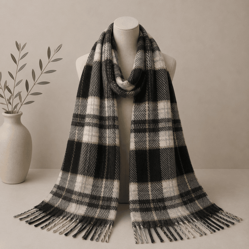 RE-L40 Skjerf ullmix - sort