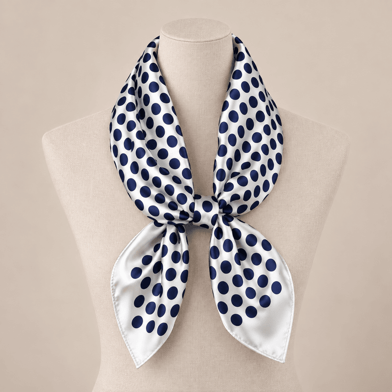 FJ71 Lite skjerf polka - hvit/blå