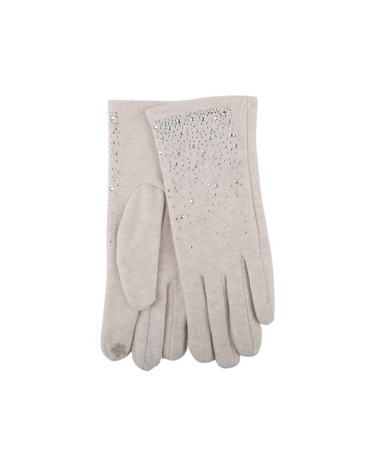 Hovedbilde Hansker soft stretch med strass - beige