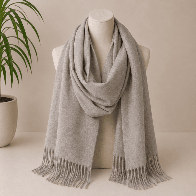 Hovedbilde 412 Ensfarget skjerf i viscose - mud