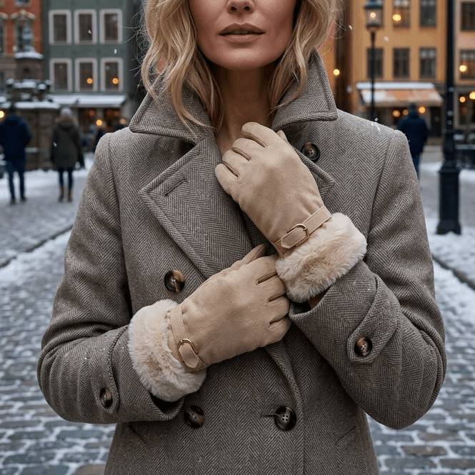 Hovedbilde GT0712 Hansker semsket  - beige