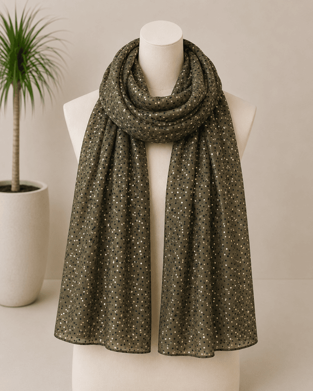 C309 Skjerf viscose  - grønn army