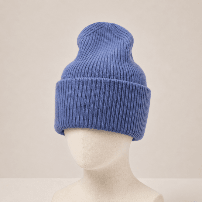 Hovedbilde Lue viscose strikk - jeans blå