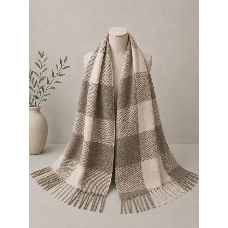 RE-L28 Skjerf ullmix - beige