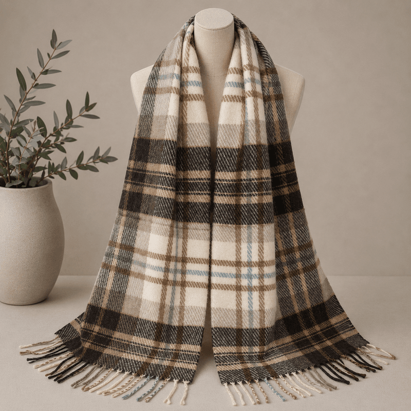 RE-L39 Skjerf ullmix - brun