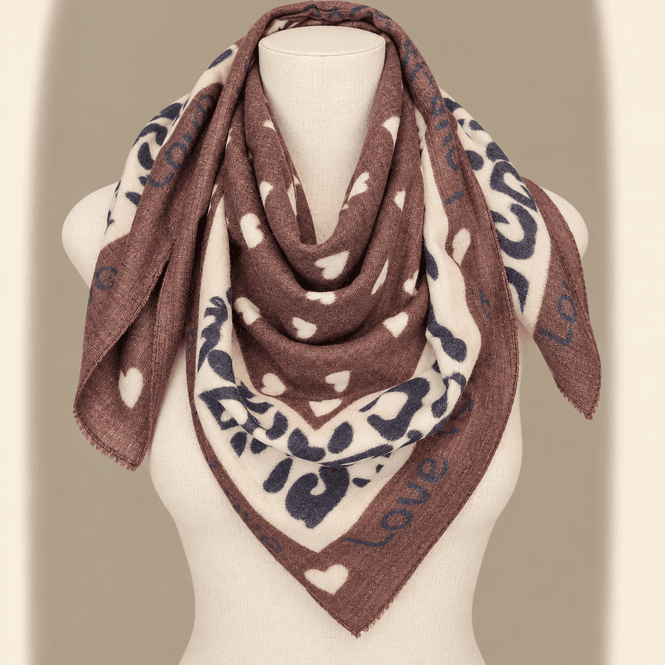 Hovedbilde FA11141 Firkantet skjerf skjerf viscose - brun