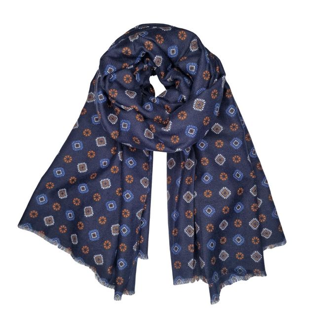 Hovedbilde RE-J142-6 Skjerf viscose - marine blå