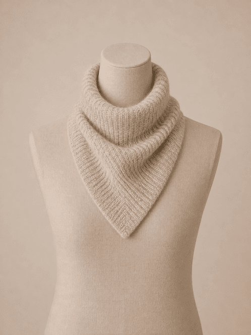 Hovedbilde ZY2109 Lite halsskjerf sammensydd ullmix - beige