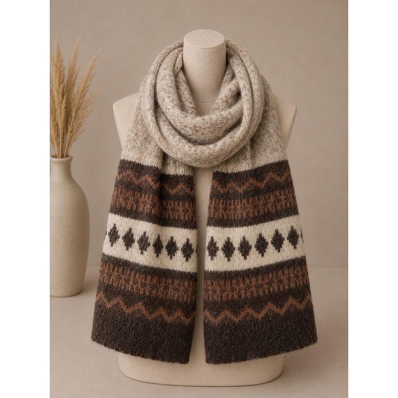 RE-L49 Skjerf ullmix - brun