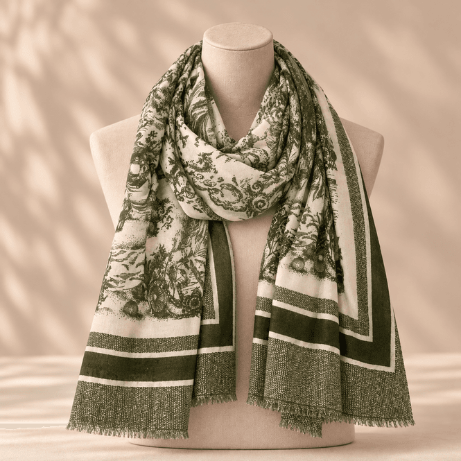Hovedbilde RE-J61 Skjerf viscose - grønn